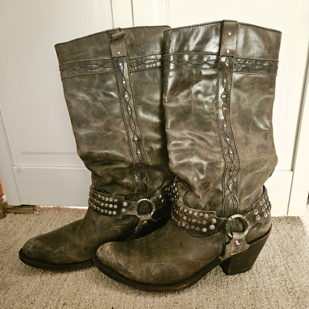 Studded, Sexy Leather Boots